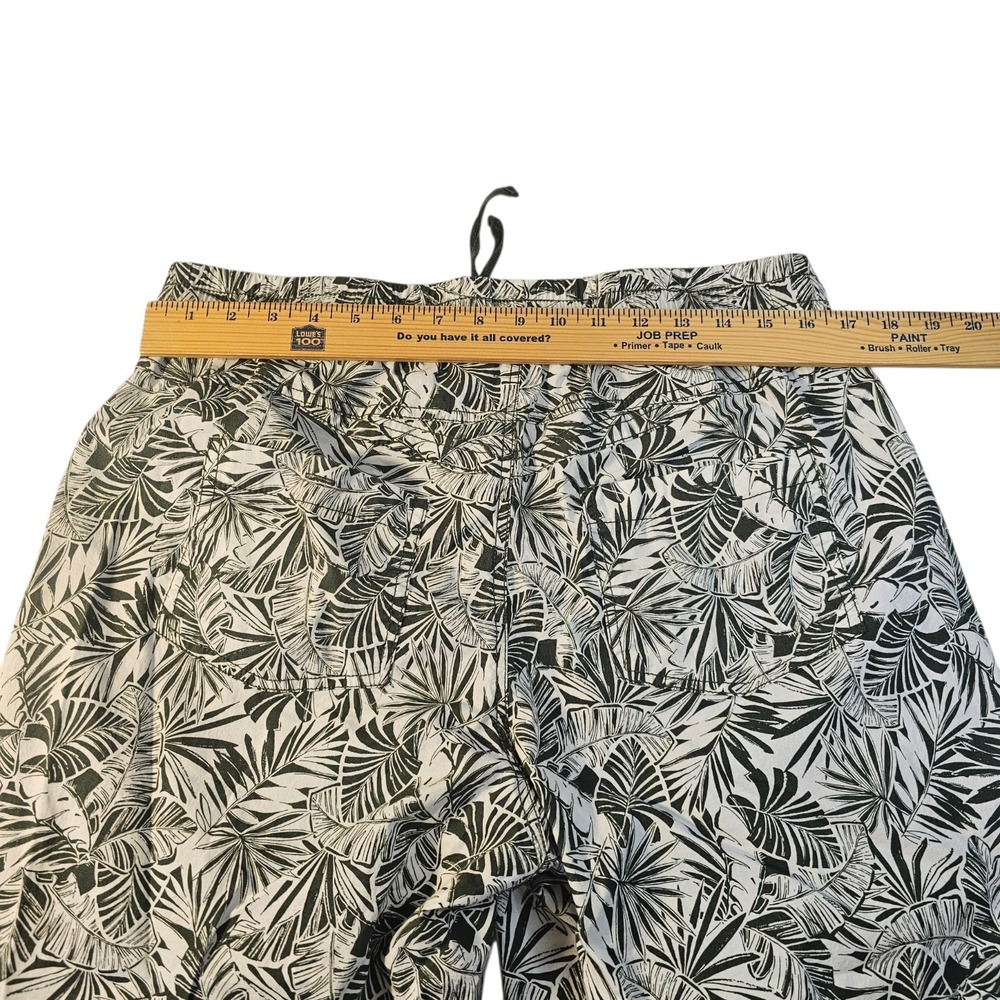 Palm Rio Plus Size 1X Tropical Palm Leaf Cargo Pants Elastic Waist Olive Green - Picture 7 of 9